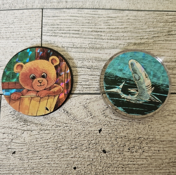 Vintage 90s Pog Collection | 2 Slammers | 1 Storage Tube | Game | Collectible - Picture 3 of 6